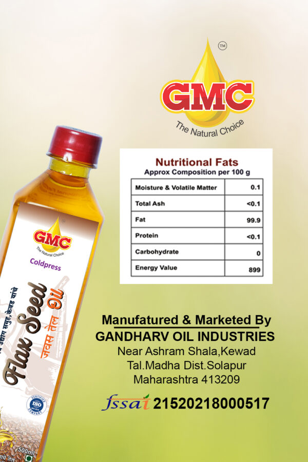 GMC Cold Pressed Flaxseed Oil 500Ml