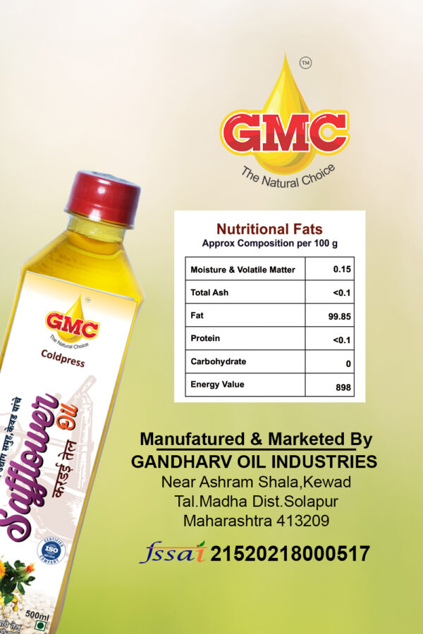 GMC Cold Pressed Safflower Oil 500ML