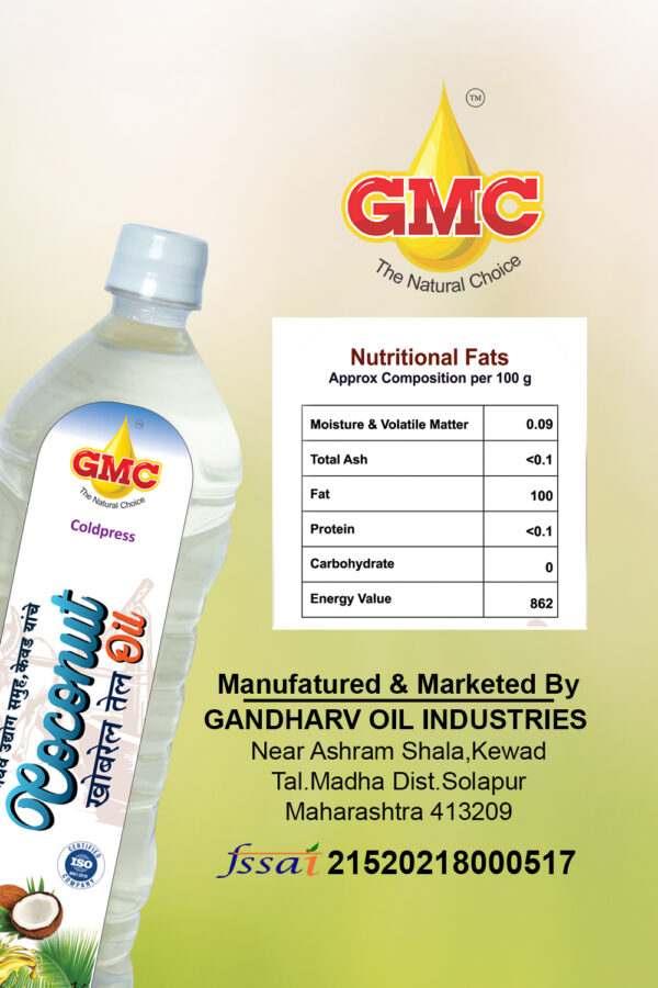 GMC Cold Pressed Coconut Oil 1lt