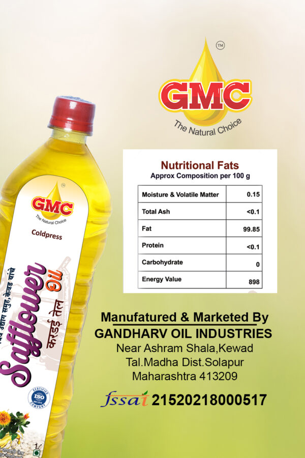 GMC Cold Pressed Safflower Oil 1 Lt