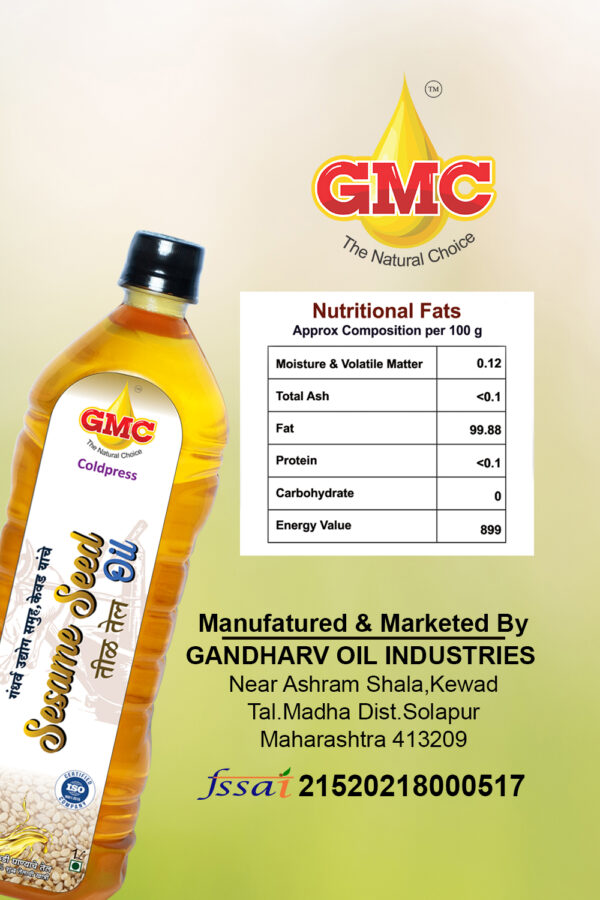 GMC Cold Pressed Sesame Oil 1lt